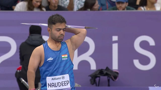 Navdeep Singh Wins Gold Medal In Men's Javelin Throw F41 At Paris Paralympic Games 2024